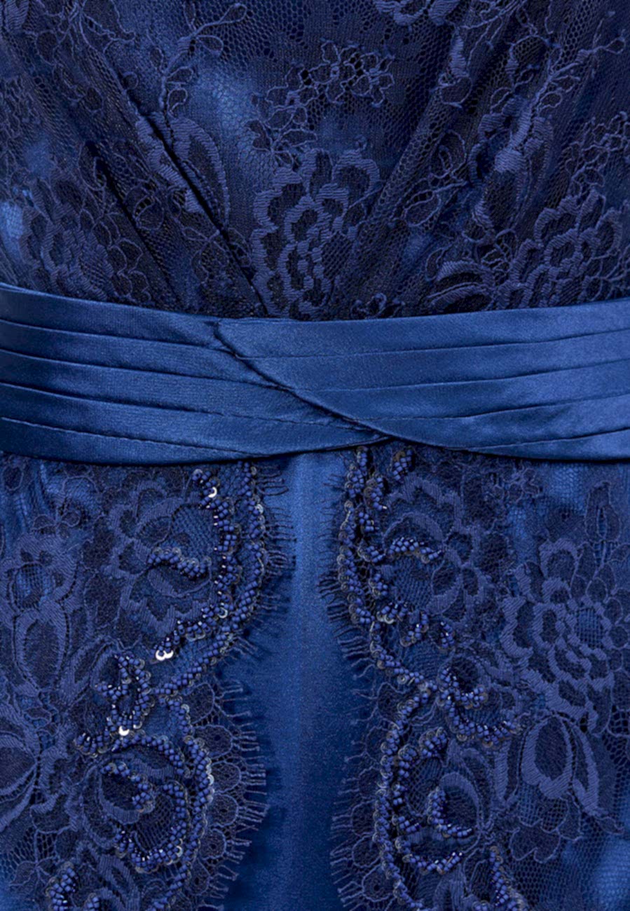 Платье кружевное синее