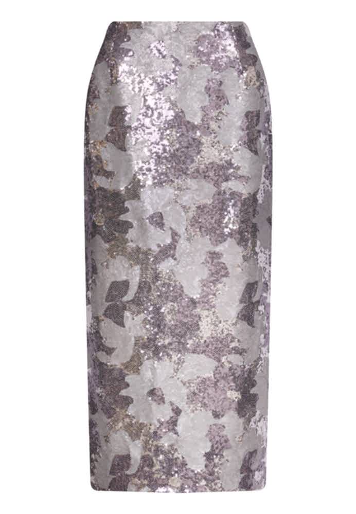 Юбка серая с пайетками