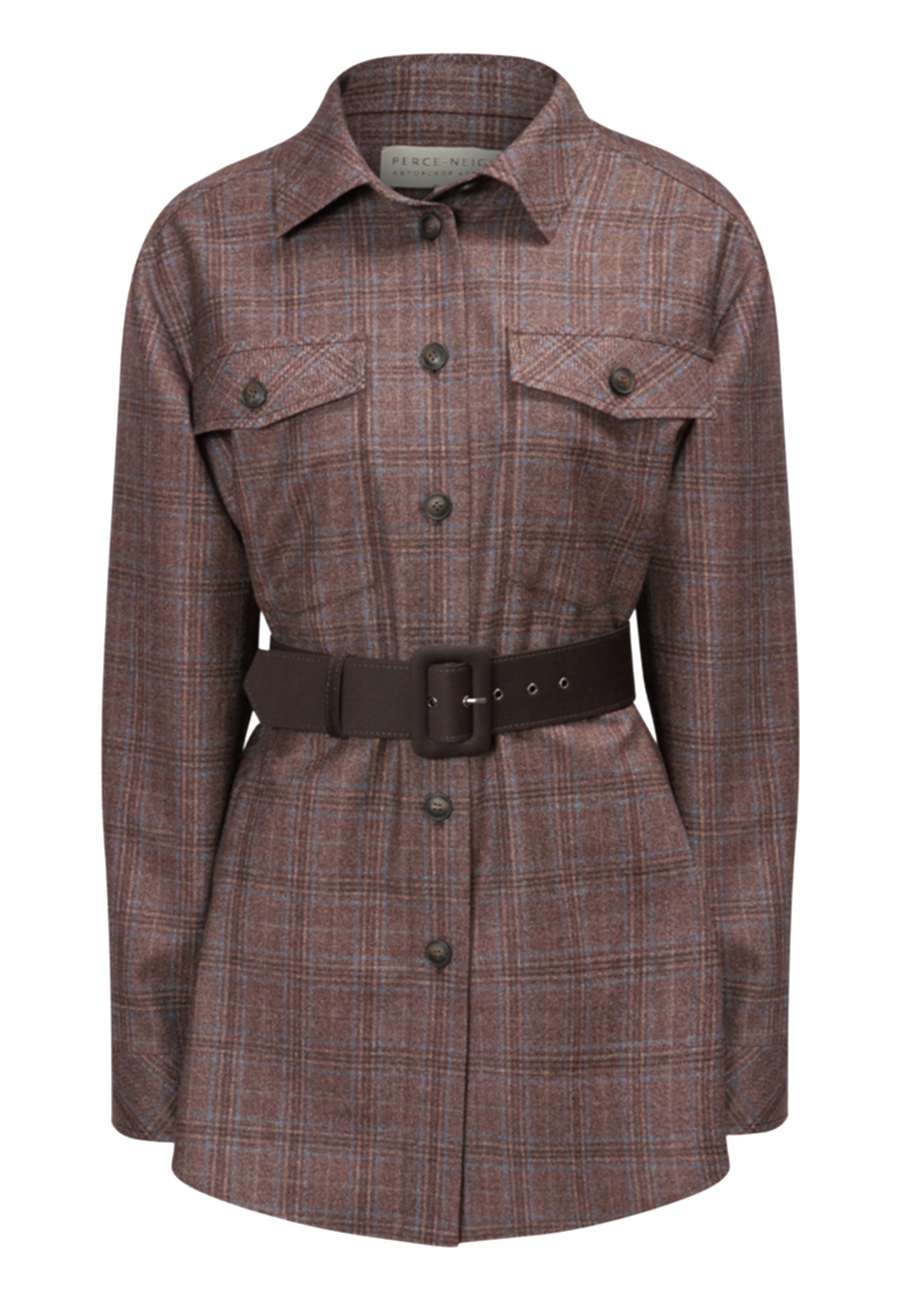 Рубашка коричневая клетка