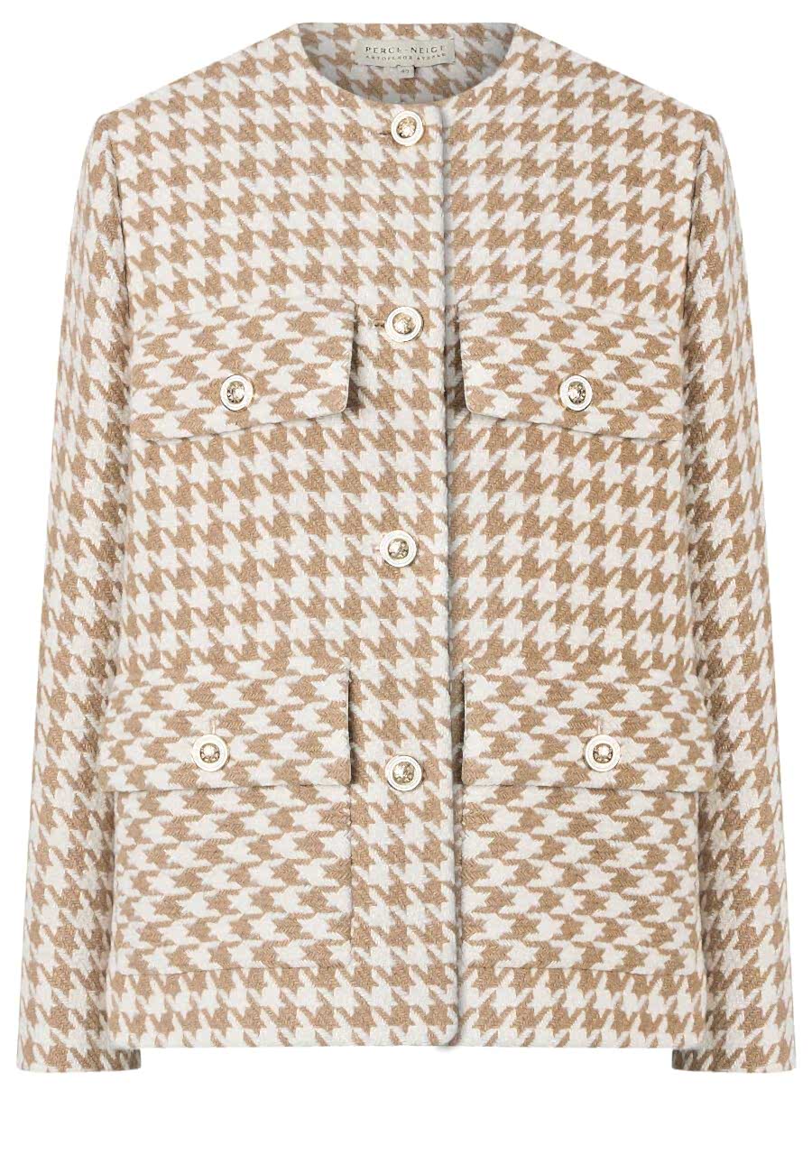 Жакет с накладными карманами бежевый