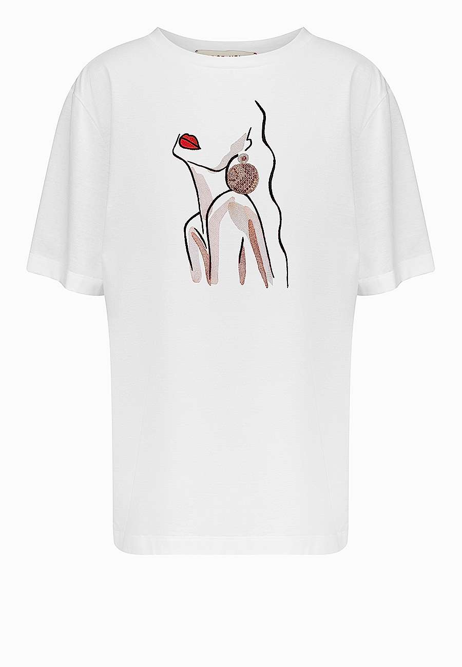 Футболка белая вышивка