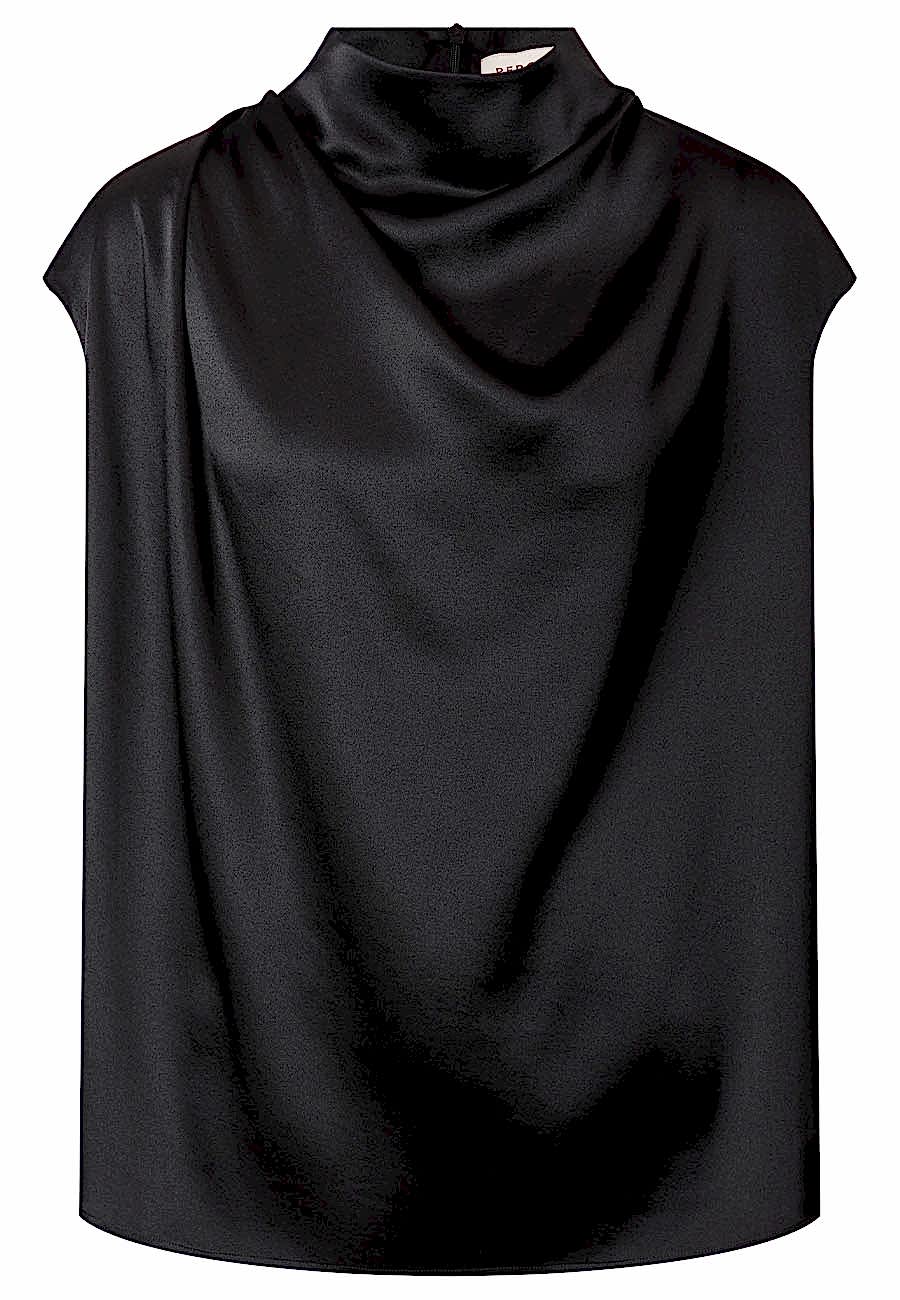 Топ шелк черный