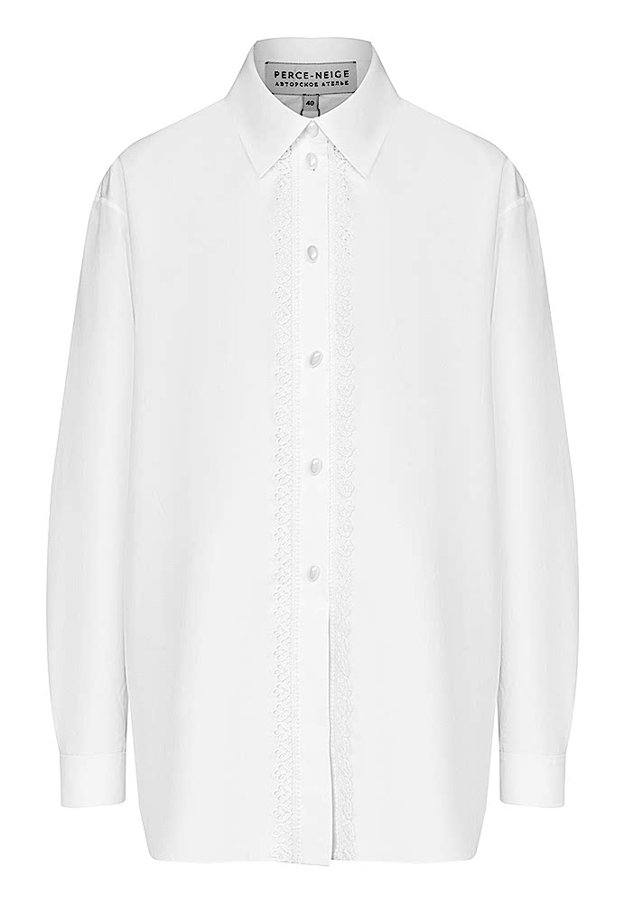 Блуза с отрезной планкой белая