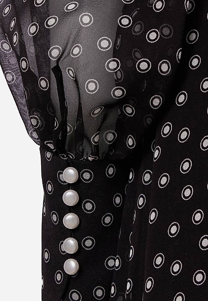 Платье шифон черный/белый