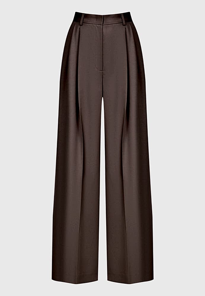 Брюки палаццо коричневые