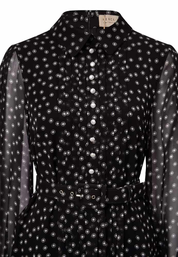 Платье шифон черный/белый