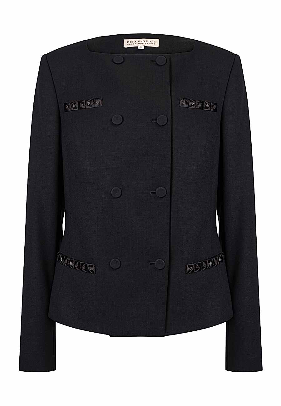 Жакет двубортный черный