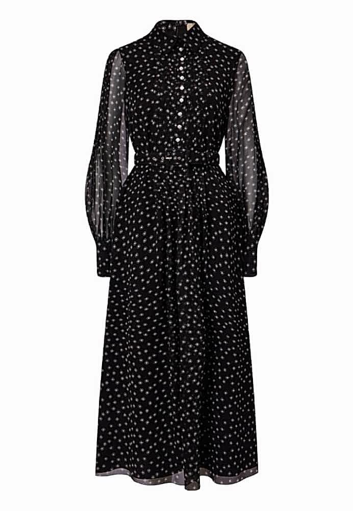 Платье шифон черный/белый