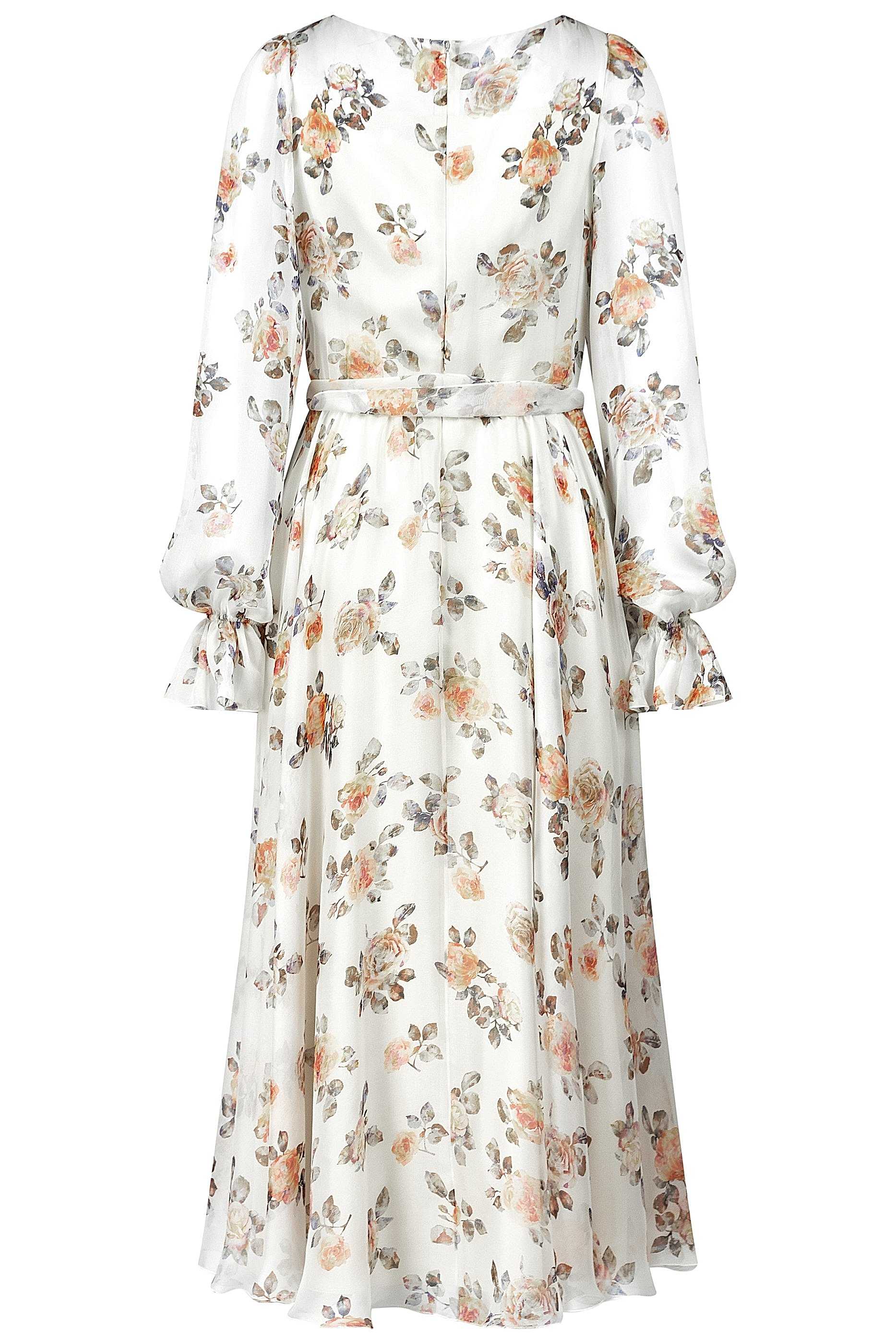 Платье из шифона бежевое