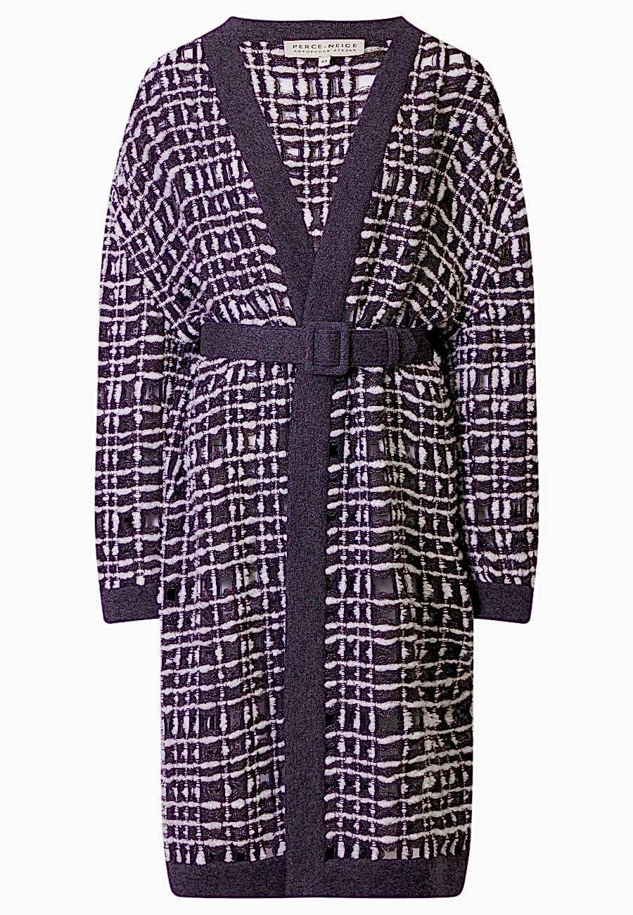 Кардиган клетка черный/белый