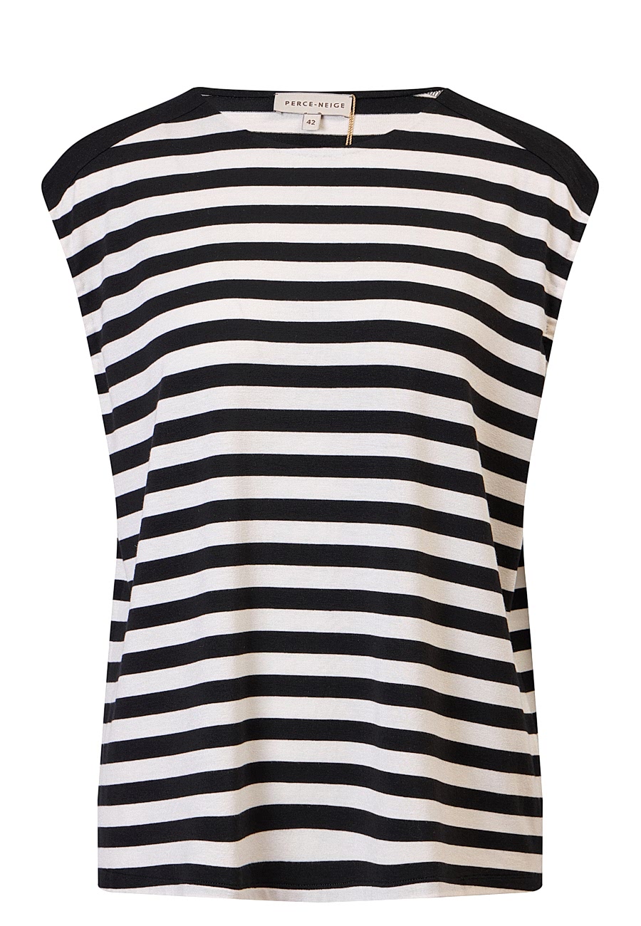 Топ трикотажный черный/белый