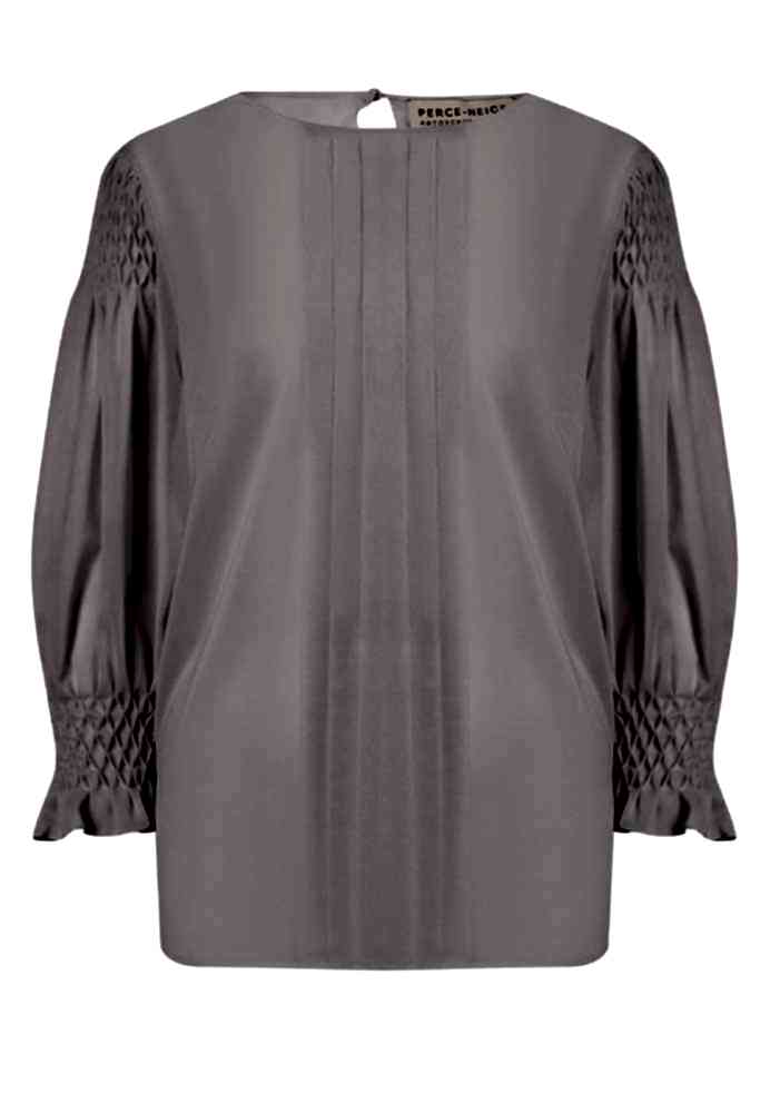 Блузка светло-серая с буфами