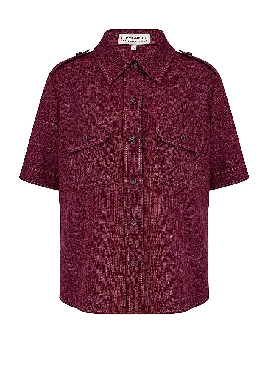 Рубашка короткий рукав бордовый