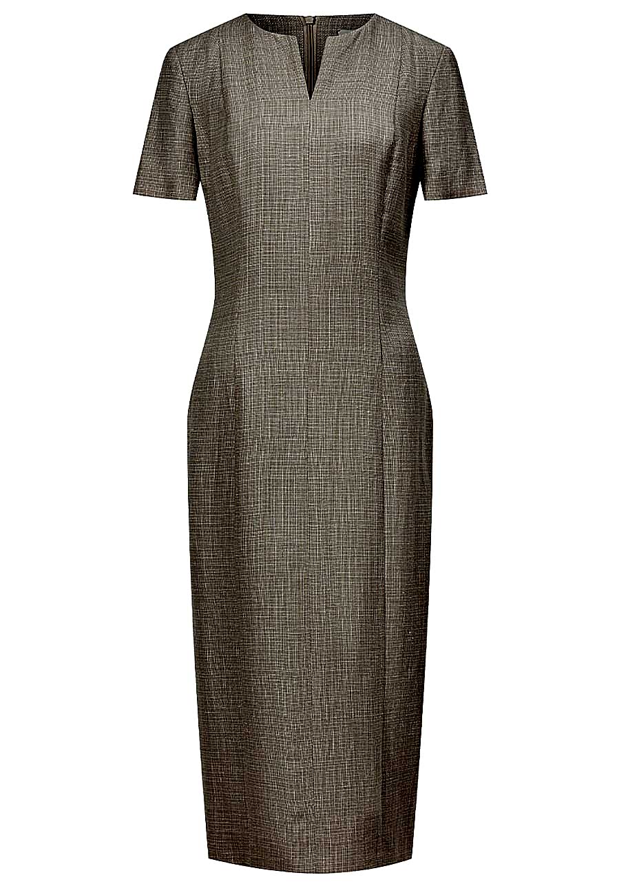 Платье с рельефами бежевое