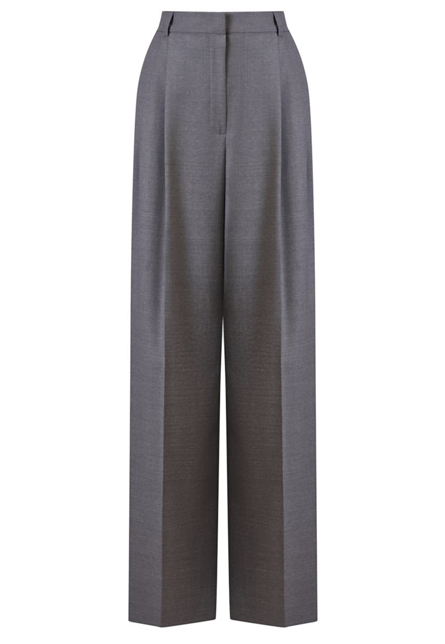 Брюки широкие серые