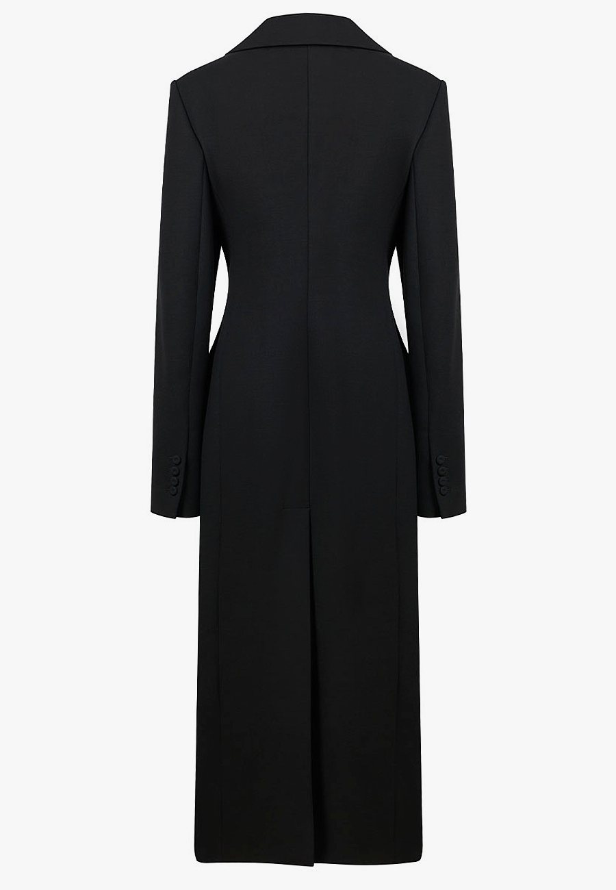 Пальто двубортное черное