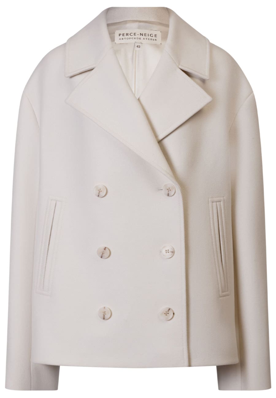 Пальто укороченное молочный