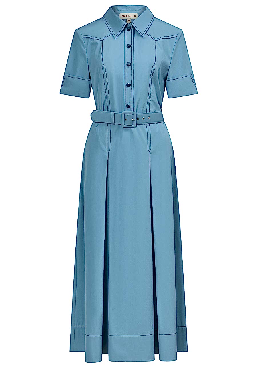 Платье хлопок голубое