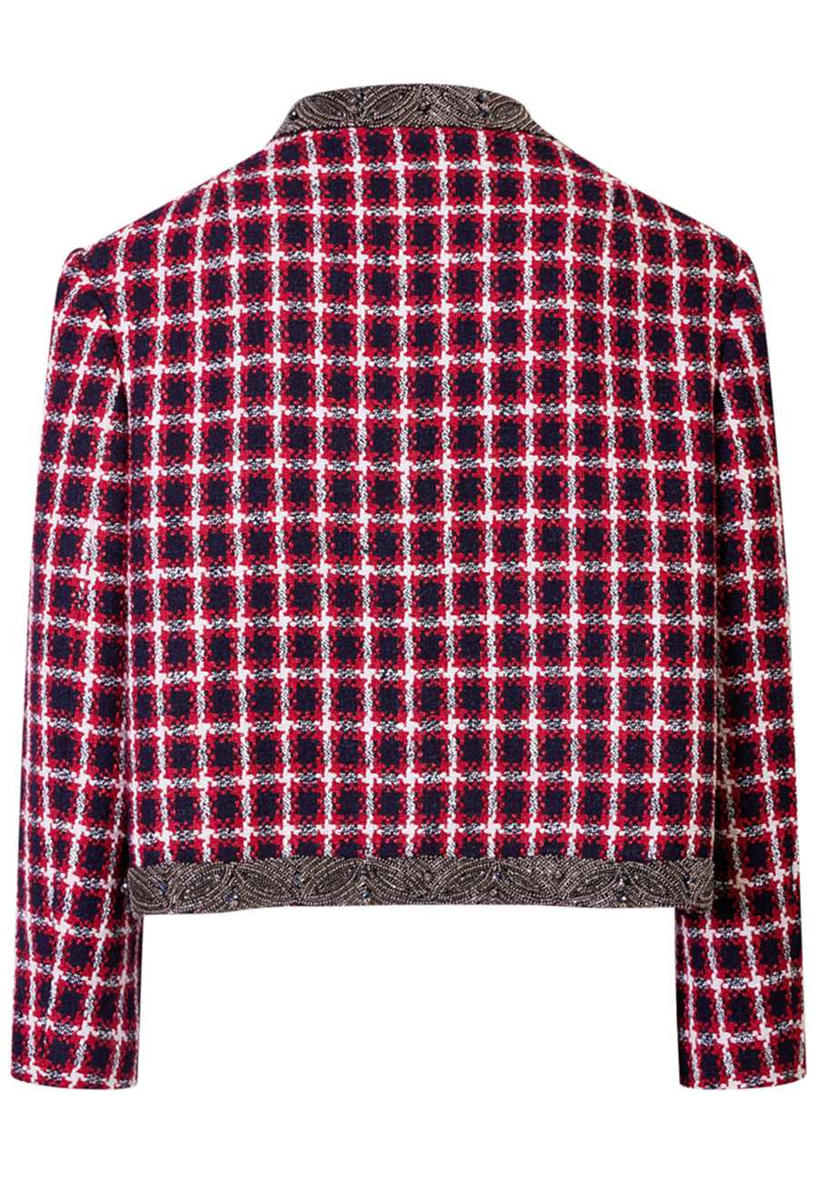 Жакет красный-белый клетка
