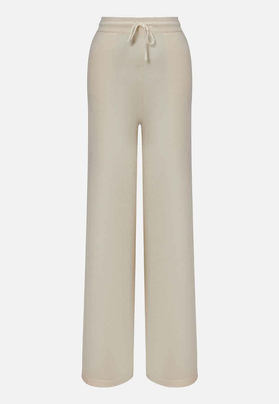 Брюки из кашемира молочные