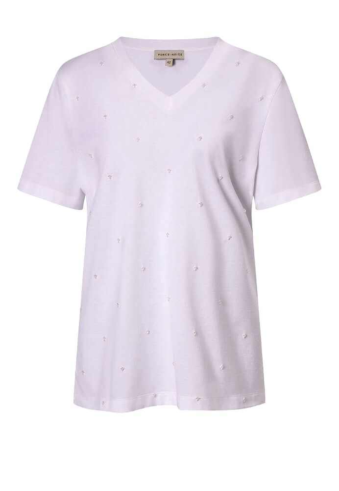 Футболка белая с вышивкой бисером