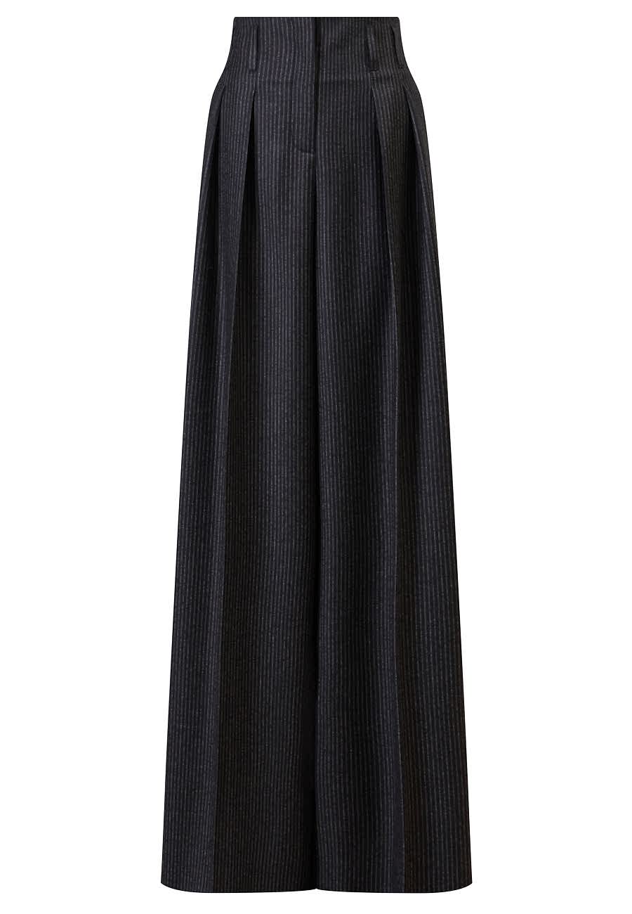 Брюки широкие серая полоска