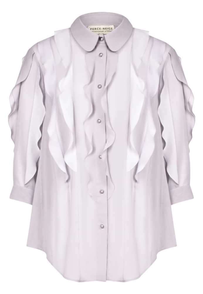 Блуза из шифона с воланами