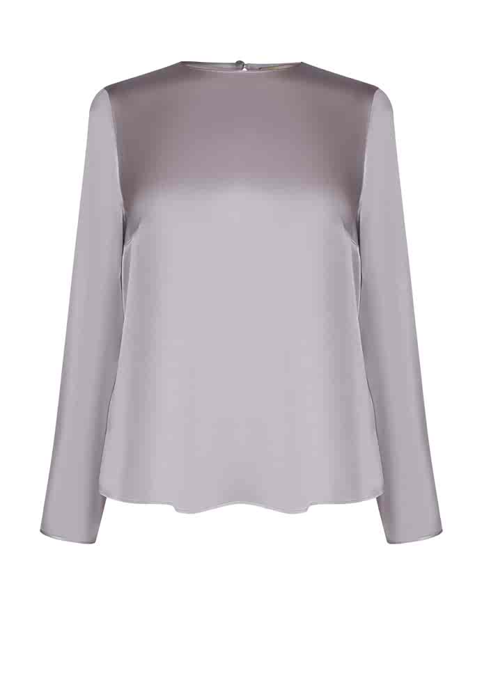 Блузка водолазка серо-голубая