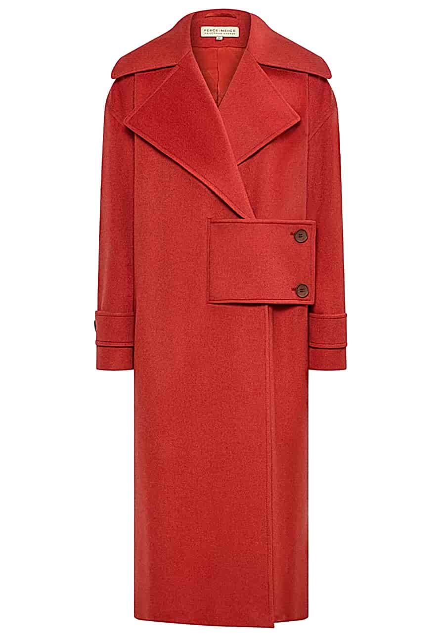 Пальто терракотовое